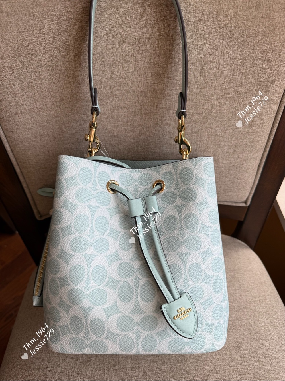 NWT！COACH Rowan Bucket Bag In Signature Canvas（CEZ36）fast shipping